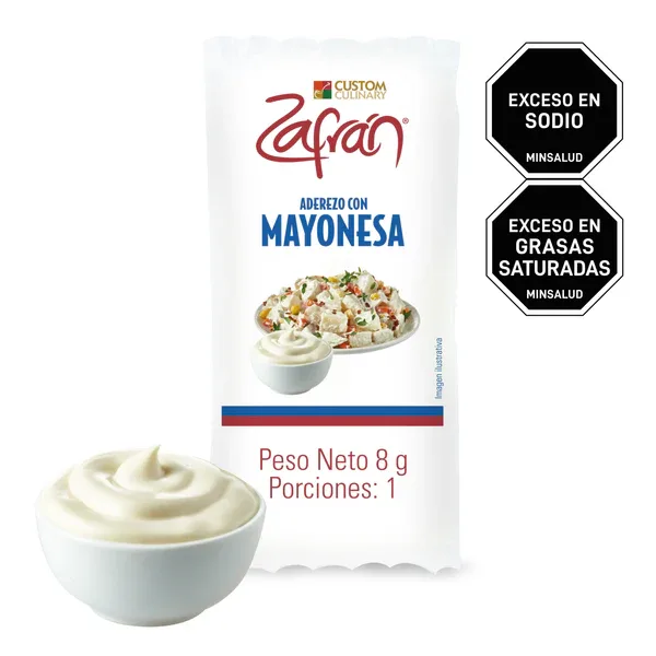 SALSA MAYONESA ZAFRAN SOBRE  X 8 G PAQUETE  X 120 UNIDADES