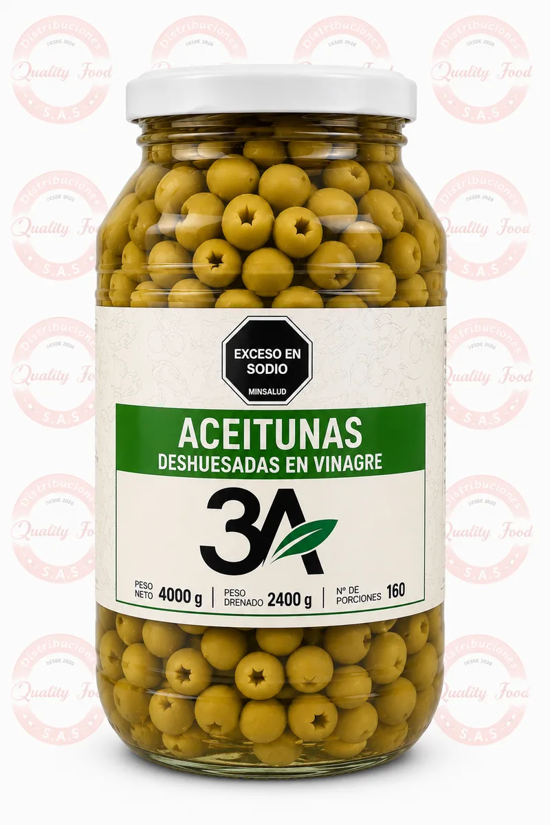 ACEITUNA DESHUESADA 3A X 4000 GR FRASCO