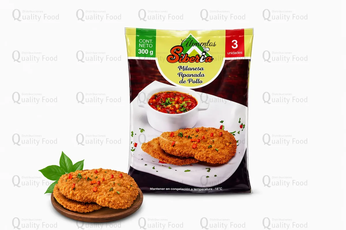 Milanesa apanada de pollo X 3 und X 100 grs