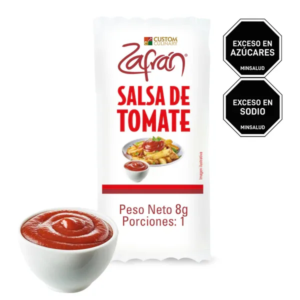 ZAFRAN SALSA CON TOMATE SOBRE X 8 G PAQUETE X120 UNID