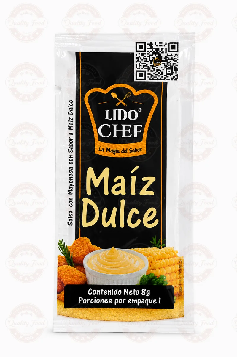 SALSA LIDO CHEF DULCE MAIZ SOBRES X 100 UNIDADES X 8 GR UND.