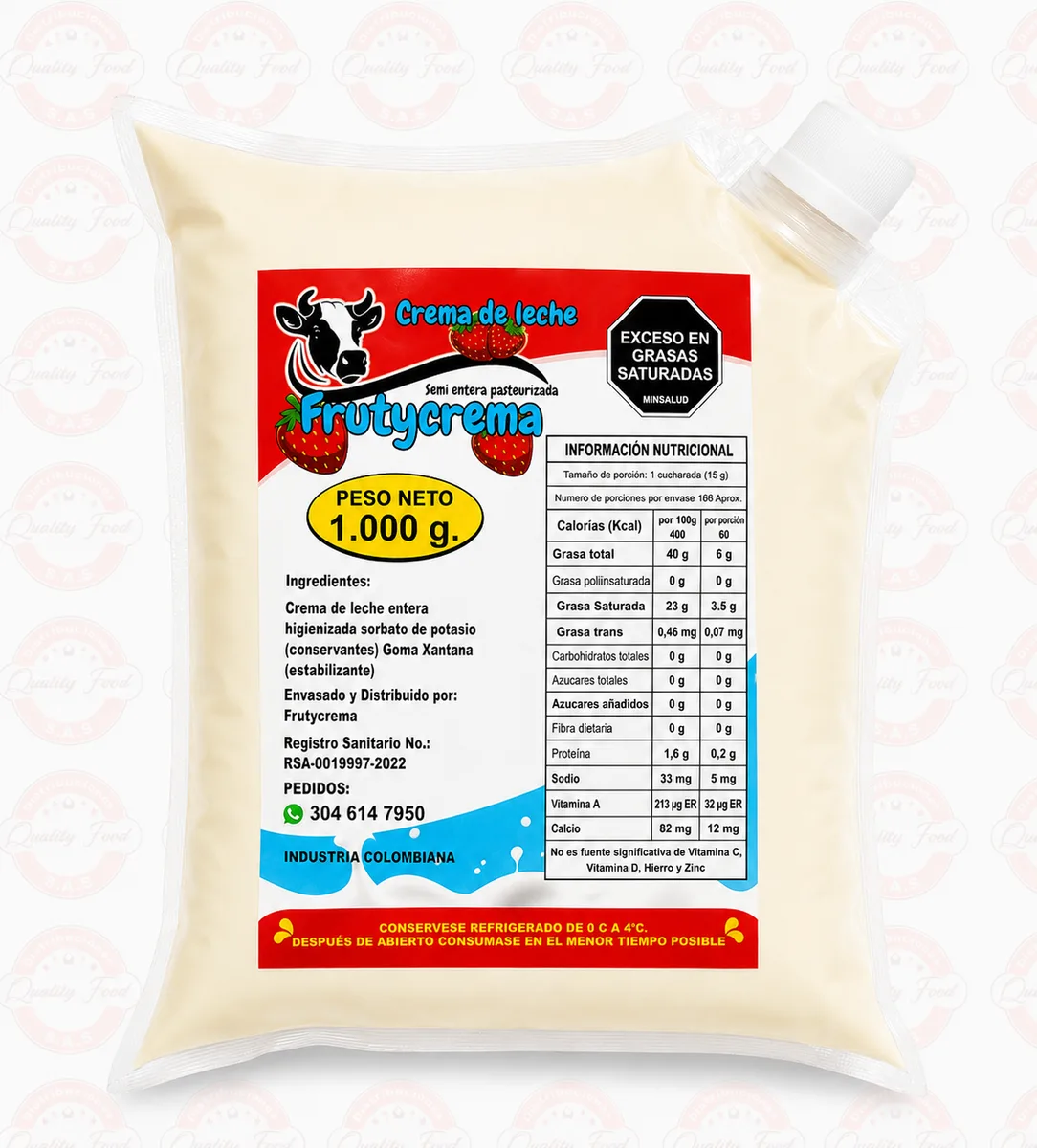 CREMA DE LECHE  FRUTY CREMA   X 1000  GR