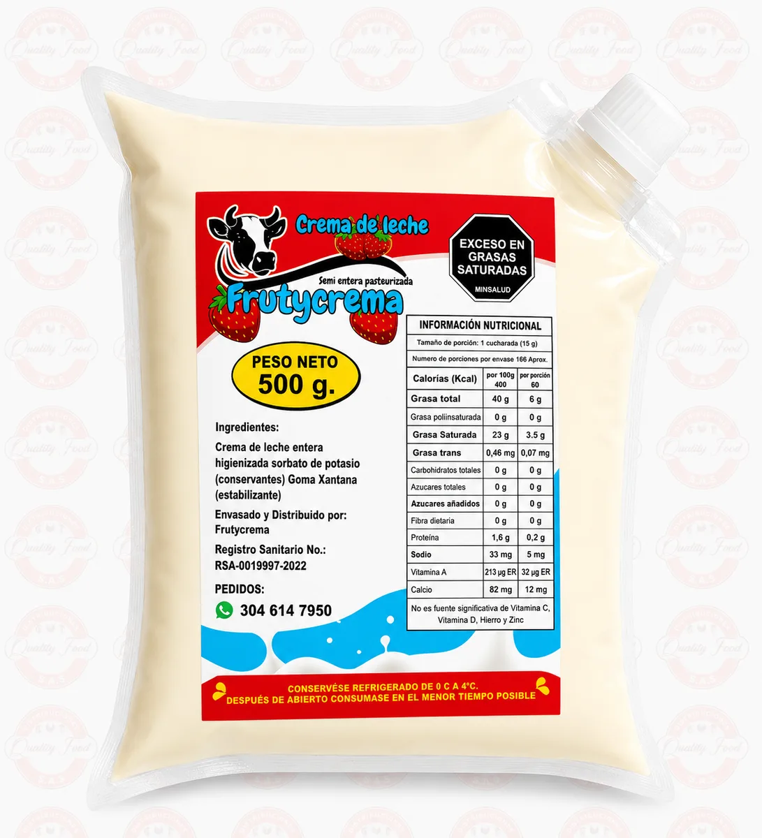 CREMA DE LECHE FRUTY CREMA X 500 GR