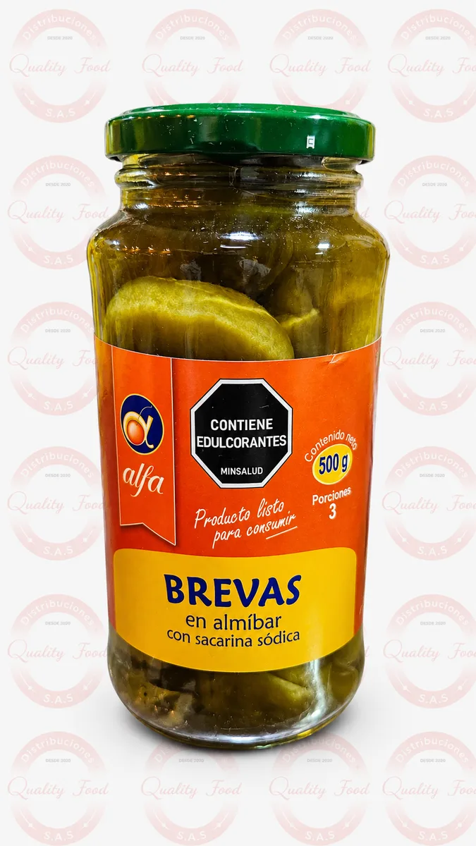 BREVAS EN ALMIBAR X 500 GR FRASCO