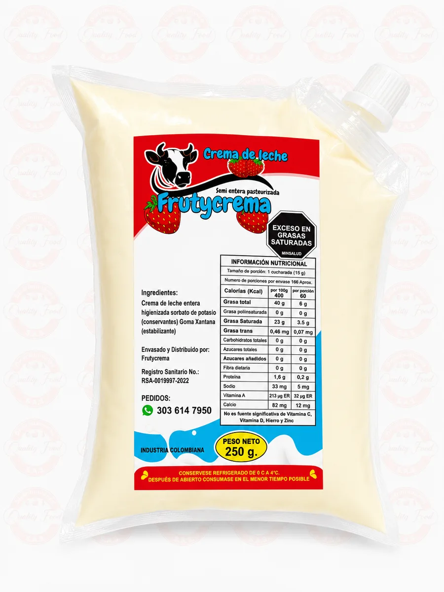 CREMA DE LECHE FRUTY  CREMA X 250 GR