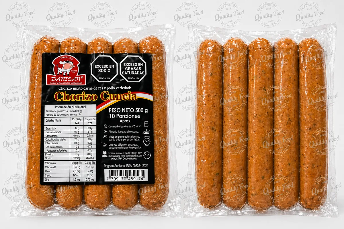CHORIZO X 5 UNIDADES CUNCIA  DANISAN