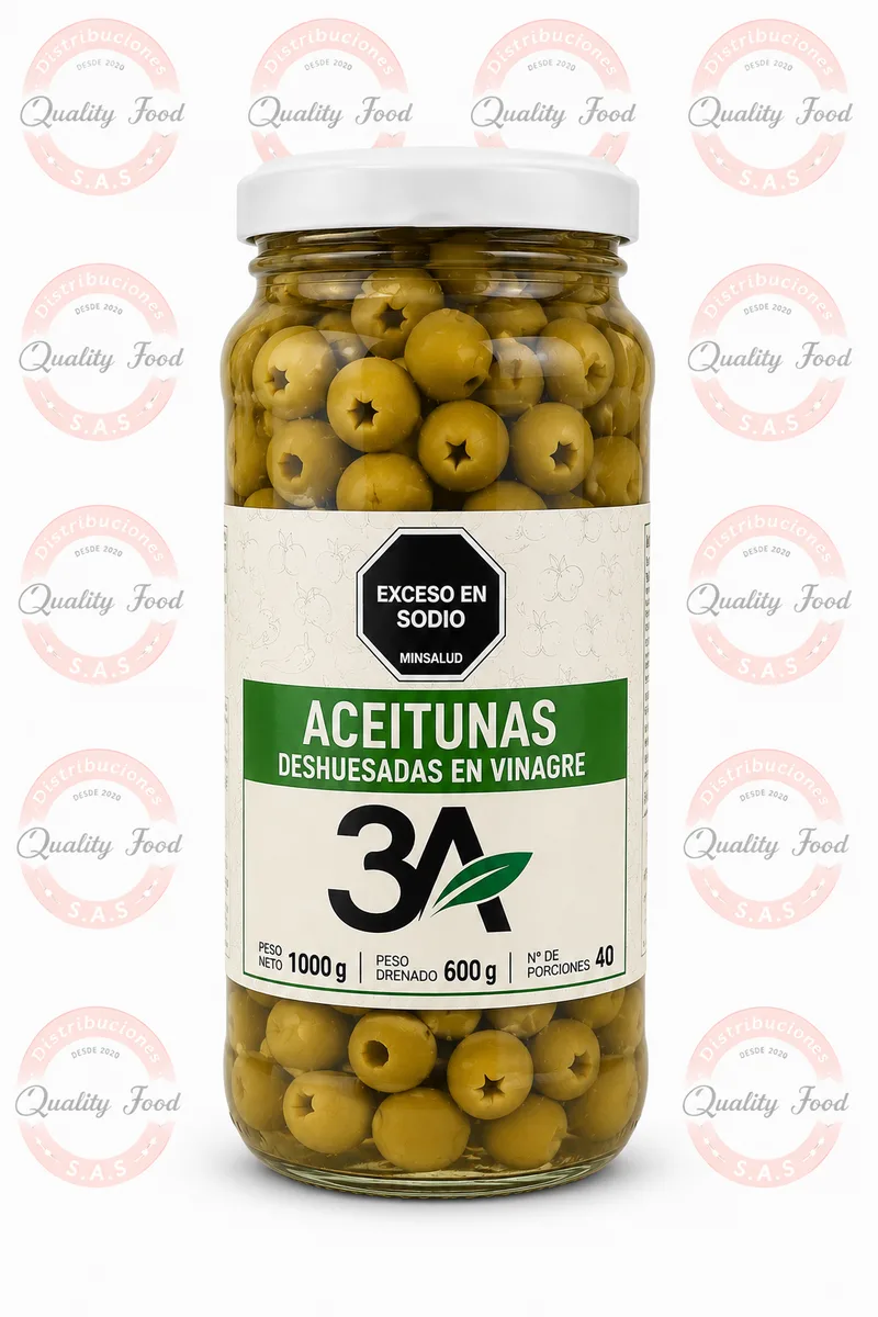 ACEITUNA DESHUESADA 3A X 1000 GR FRASCO
