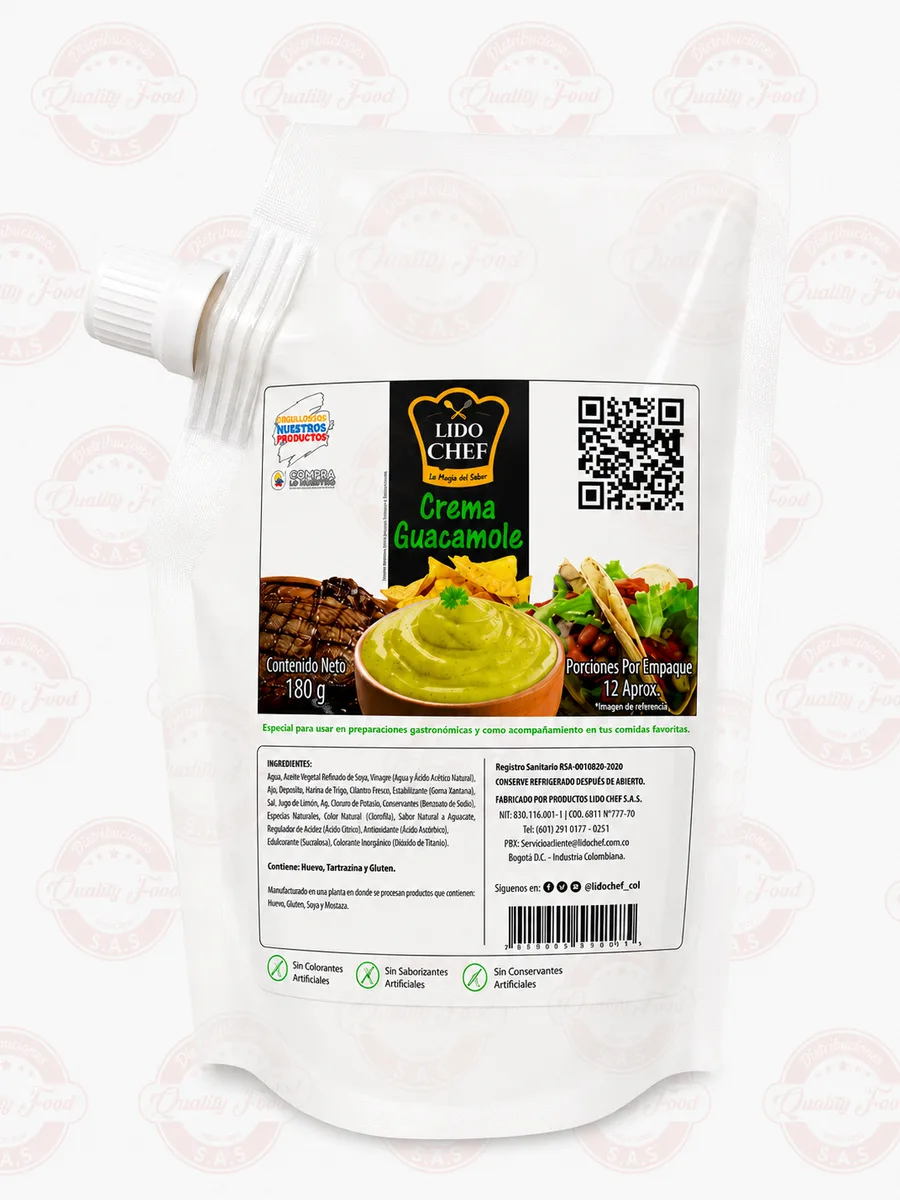 SALSA CREMA GUACAMOLE LIDO CHEF X 180 GR