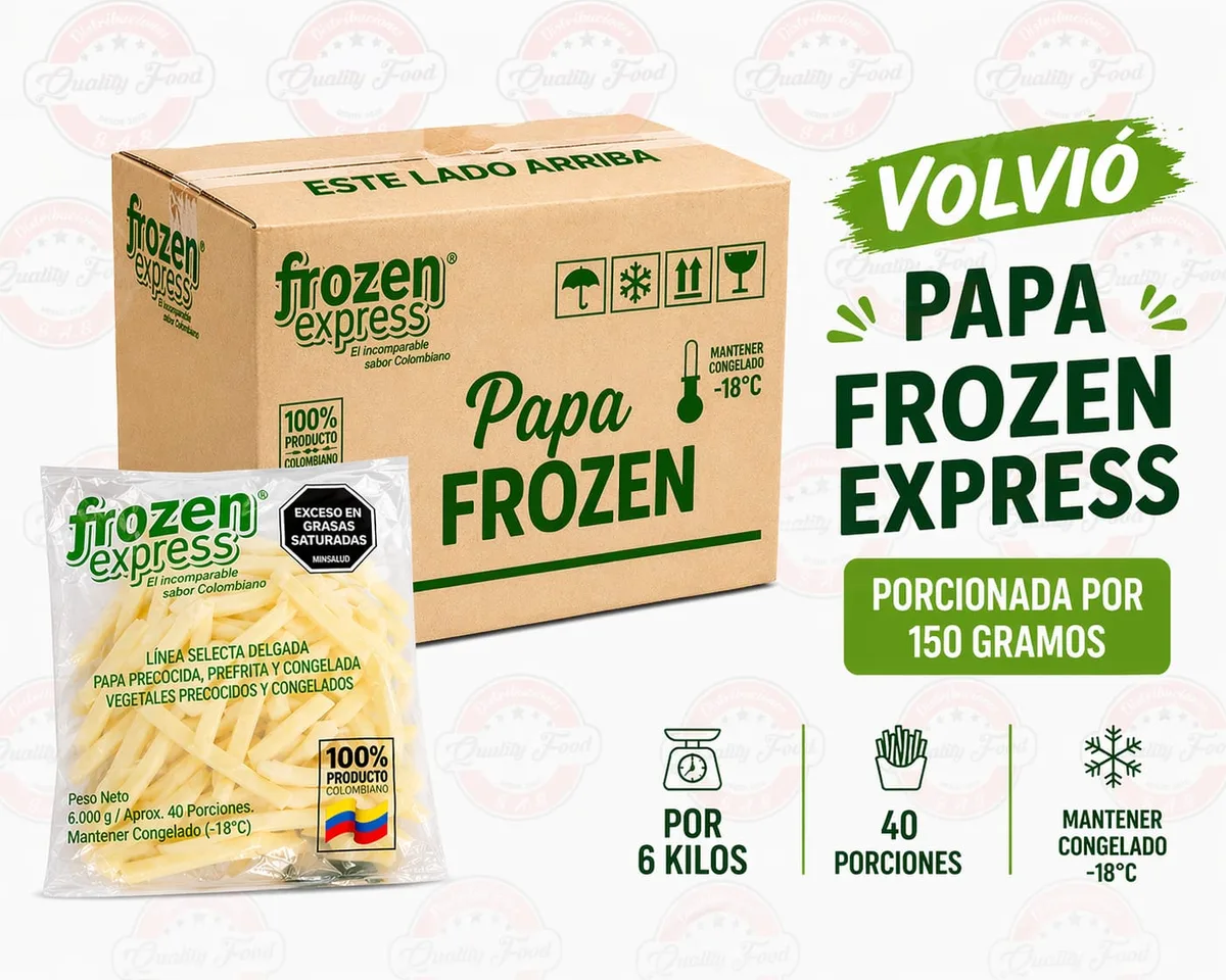 PAPA FRANCESA FROZEN  9X9 PORCIONADA CAJA X 40 UNIDS (150gr)