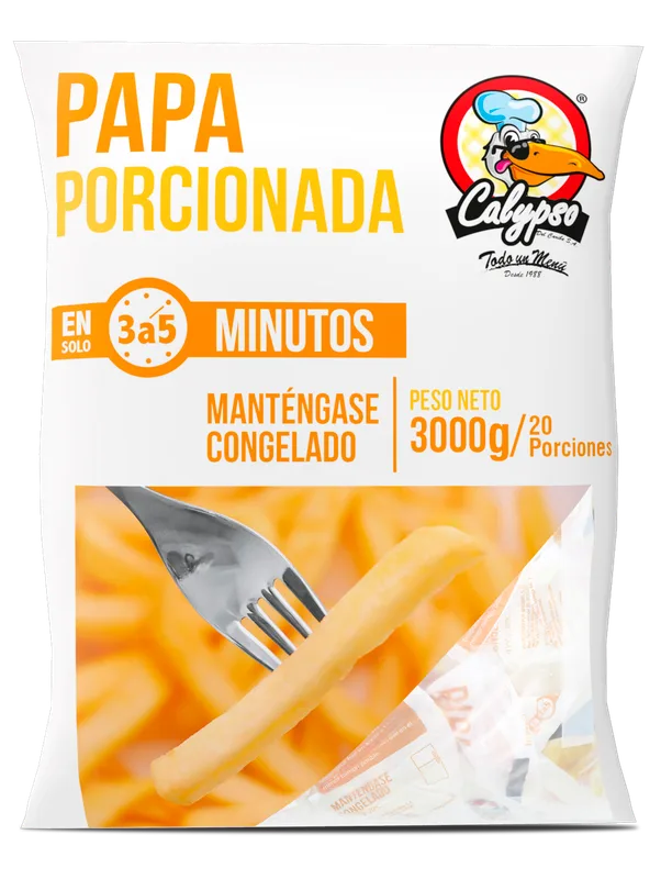PAPA PORCIONADA X 150 X 20 PORCIONES NETO 3 KILOS