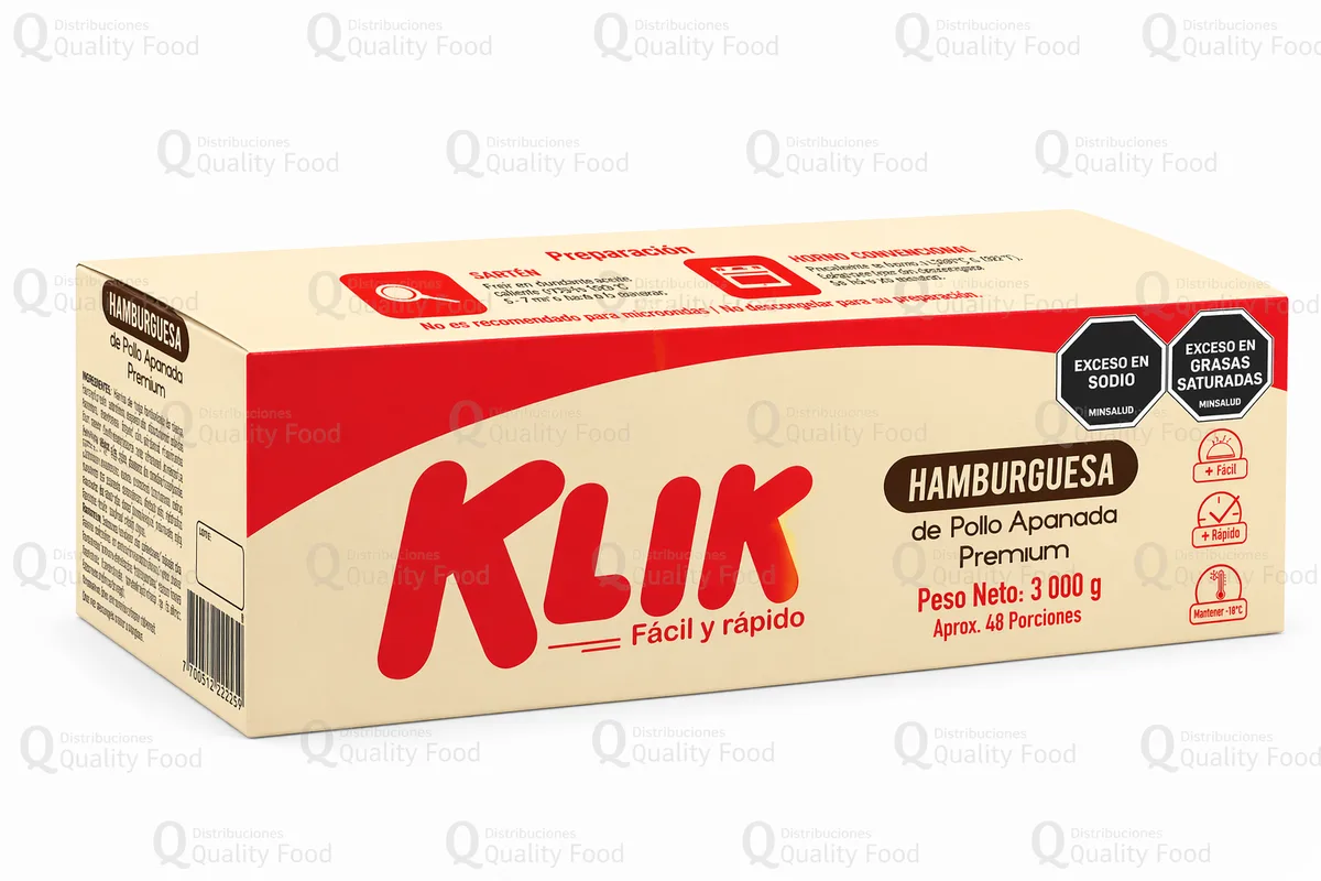 HAMBURGUESA APANADA DE POLLO X 24 UNIDADES X 125 GR (PREMIUM)