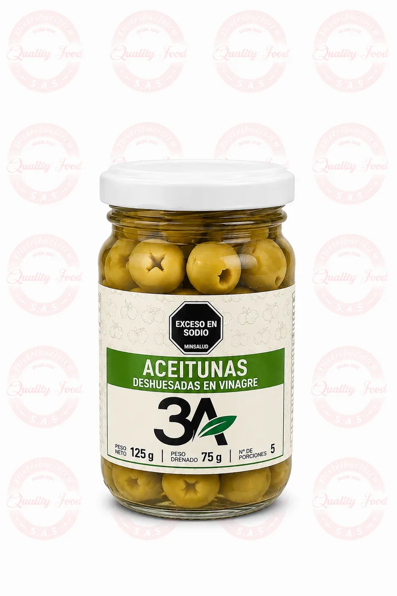 ACEITUNA DESHUESADA 3A X 125 GR FRASCO